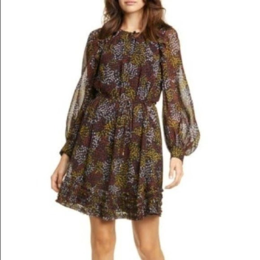 Joie Donetta Floral Balloon Long Sleeve Silk Dress - Picture 10 of 10